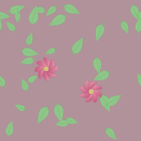 Follaje Flores Flores Florecen Fondo Pantalla Vector Ilustración — Archivo Imágenes Vectoriales