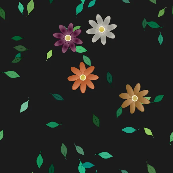 Fondo Floral Color Con Flores Ilustración Vectorial — Vector de stock