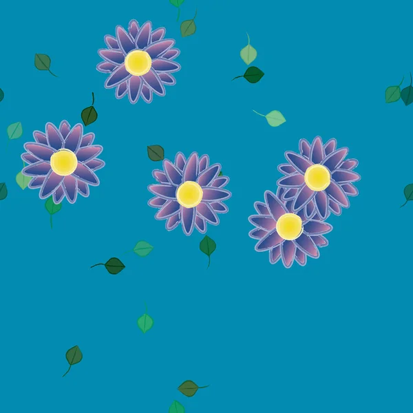 Blühendes Laub Blumen Blühen Tapete Vektorillustration — Stockvektor