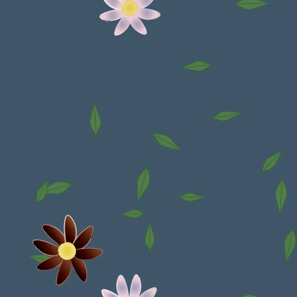 Naadloze Gebladerte Achtergrond Bloemen Bloei Behang Vector Illustratie — Stockvector
