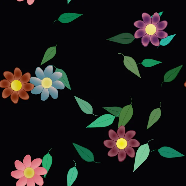 Bloesem Gebladerte Bloemen Bloei Behang Vector Illustratie — Stockvector