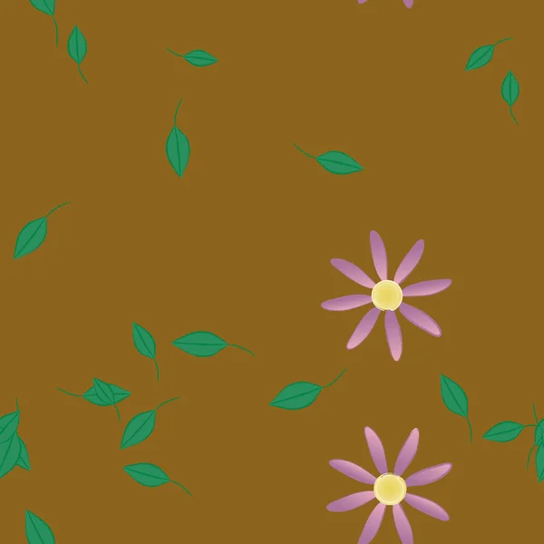 Follaje Flores Flores Florecen Fondo Pantalla Vector Ilustración — Archivo Imágenes Vectoriales