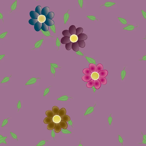 Flores Florecen Fondo Pantalla Follaje Flor Vector Ilustración — Vector de stock