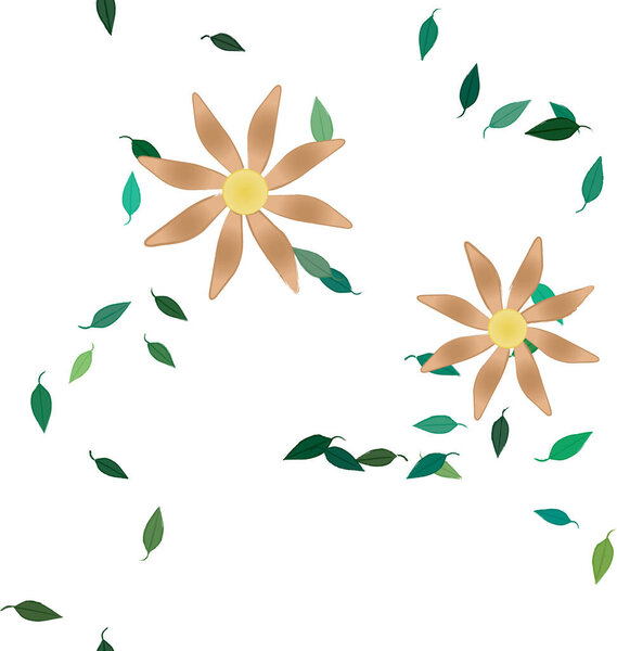 Blossom foliage, flowers bloom wallpaper, vector illustration.