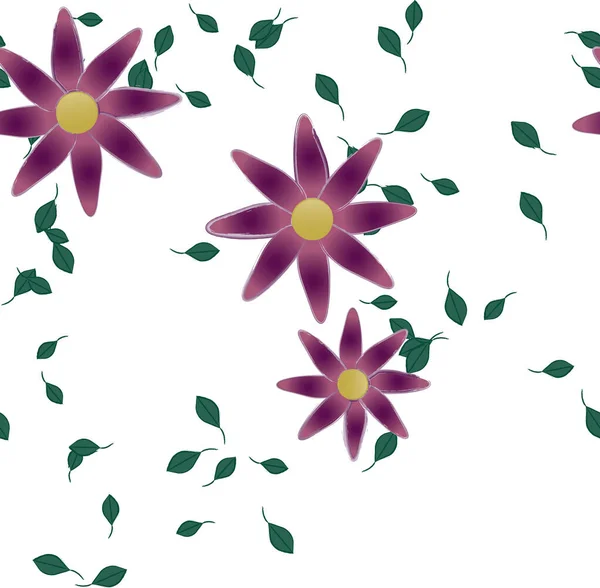 Flores Botánicas Fondo Ilustración Vectorial — Vector de stock