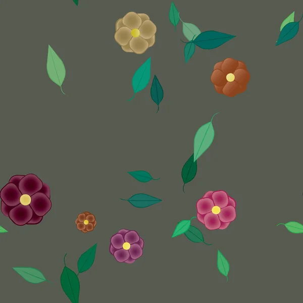 Bloesem Gebladerte Bloemen Bloei Behang Vector Illustratie — Stockvector