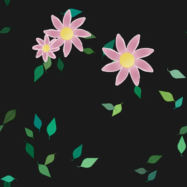 Bloesem Gebladerte Bloemen Bloei Behang Vector Illustratie — Stockvector