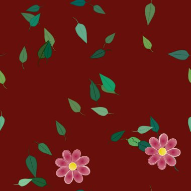 Çiçek yaprakları, çiçekler duvar kağıtları, vektör illüstrasyonları..