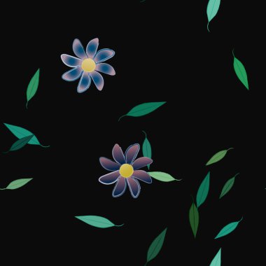 Çiçek yaprakları, çiçekler duvar kağıtları, vektör illüstrasyonları..