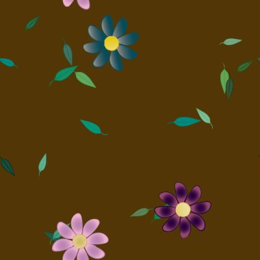 Çiçek yaprakları, çiçekler duvar kağıtları, vektör illüstrasyonları..