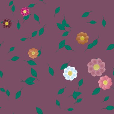 Çiçek yaprakları, çiçekler duvar kağıtları, vektör illüstrasyonları..