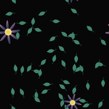 Botanik çiçekler arka plan, vektör illüstrasyonu