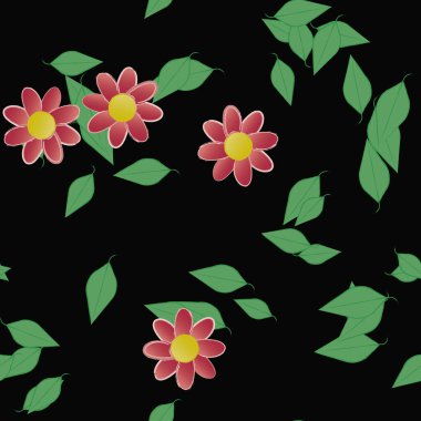 Çiçek yaprakları, çiçekler duvar kağıtları, vektör illüstrasyonları..