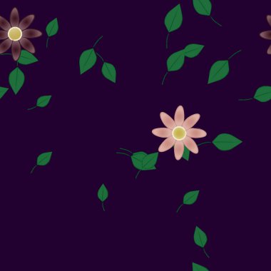 Çiçek yaprakları, çiçekler duvar kağıtları, vektör illüstrasyonları..