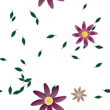 Botanik çiçekler arka plan, vektör illüstrasyonu