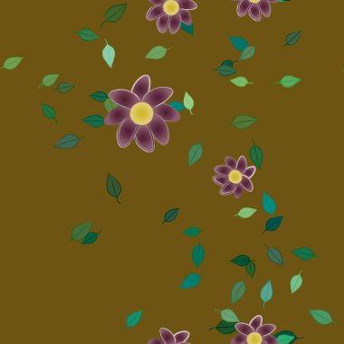 Çiçek yaprakları, çiçekler duvar kağıtları, vektör illüstrasyonları..