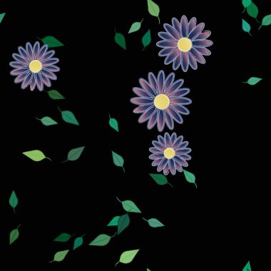 Botanik çiçekler arka plan, vektör illüstrasyonu