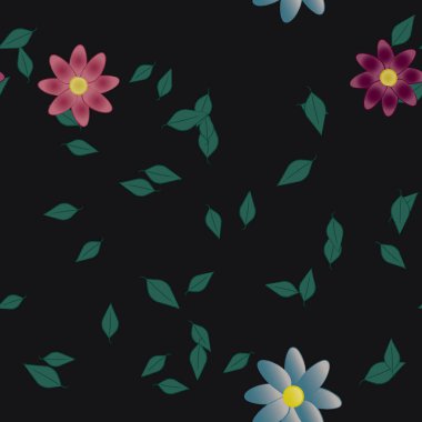 Çiçek yaprakları, çiçekler duvar kağıtları, vektör illüstrasyonları..