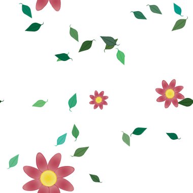 Çiçek yaprakları, çiçekler duvar kağıtları, vektör illüstrasyonları..