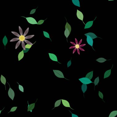 Çiçek yaprakları, çiçekler duvar kağıtları, vektör illüstrasyonları..