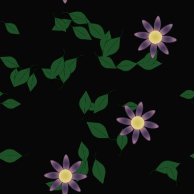 Çiçek yaprakları, çiçekler duvar kağıtları, vektör illüstrasyonları..