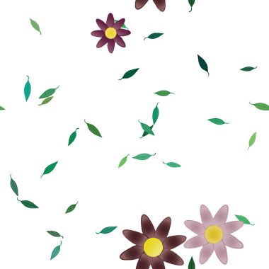Çiçek yaprakları, çiçekler duvar kağıtları, vektör illüstrasyonları..