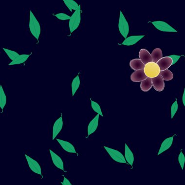 Çiçekler çiçek açan duvar kağıtları, çiçek açan yapraklar, vektör illüstrasyonu