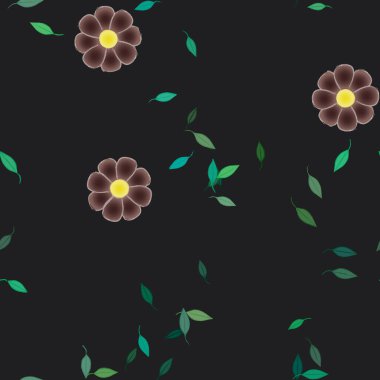 Çiçek yaprakları, çiçekler duvar kağıtları, vektör illüstrasyonları..