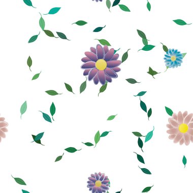 yaz çiçekleri arka plan, vektör illüstrasyonu