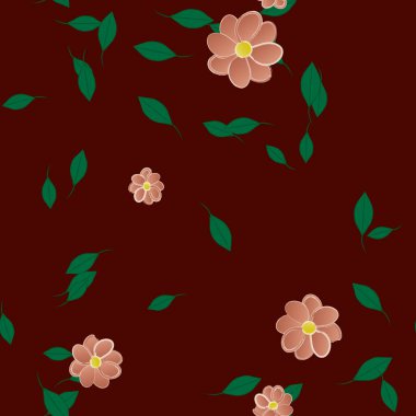 Çiçek yaprakları, çiçekler duvar kağıtları, vektör illüstrasyonları..