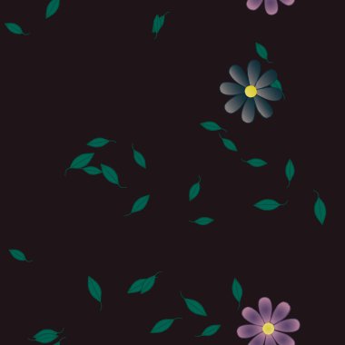 Çiçek yaprakları, çiçekler duvar kağıtları, vektör illüstrasyonları..