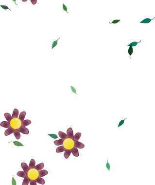 Çiçekler çiçek açan duvar kağıtları, çiçek açan yapraklar, vektör illüstrasyonu