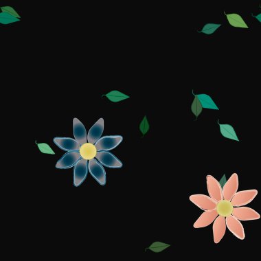 Çiçek yaprakları, çiçekler duvar kağıtları, vektör illüstrasyonları..