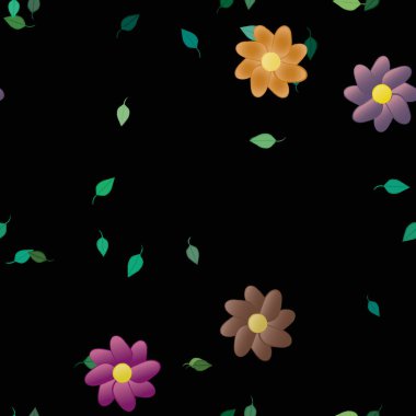 Botanik çiçekler arka plan, vektör illüstrasyonu