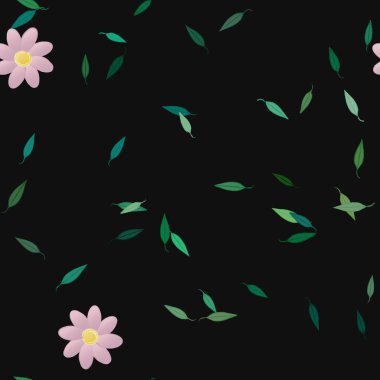 Botanik çiçekler arka plan, vektör illüstrasyonu