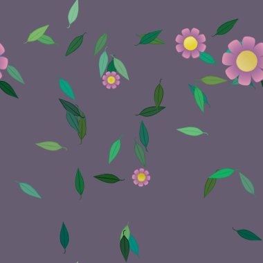 Çiçek yaprakları, çiçekler duvar kağıtları, vektör illüstrasyonları..