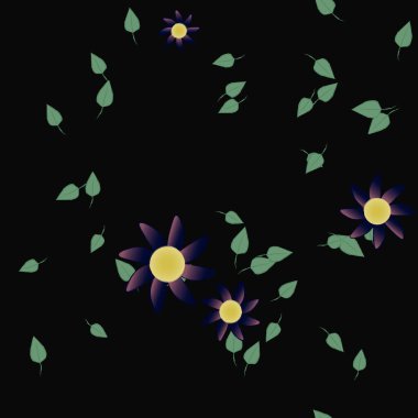 Çiçek yaprakları, çiçekler duvar kağıtları, vektör illüstrasyonları..