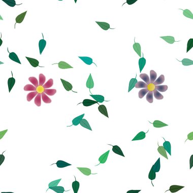 Botanik çiçekler arka plan, vektör illüstrasyonu