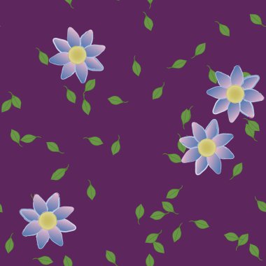 Botanik çiçekler duvar kağıdı açar, vektör illüstrasyonu