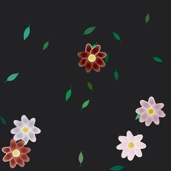 Botanik Çiçekler Duvar Kağıdı Açar Vektör Illüstrasyonu — Stok Vektör