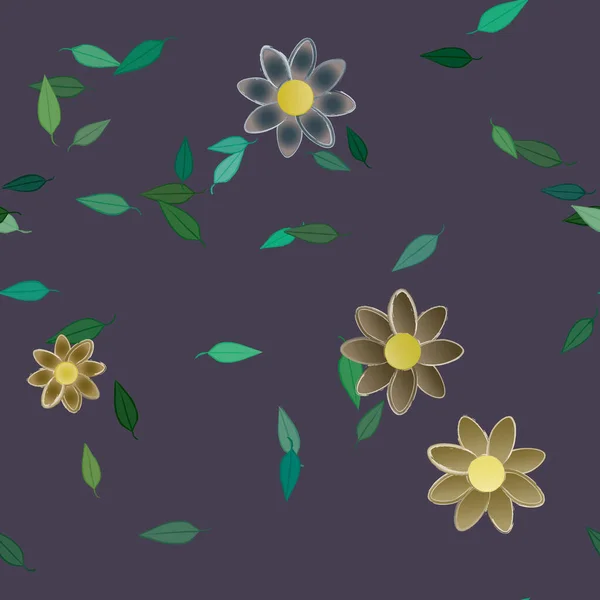 Flores Florecen Fondo Pantalla Follaje Flor Vector Ilustración — Vector de stock