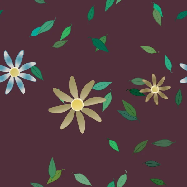 Bloesem Gebladerte Bloemen Bloei Behang Vector Illustratie — Stockvector