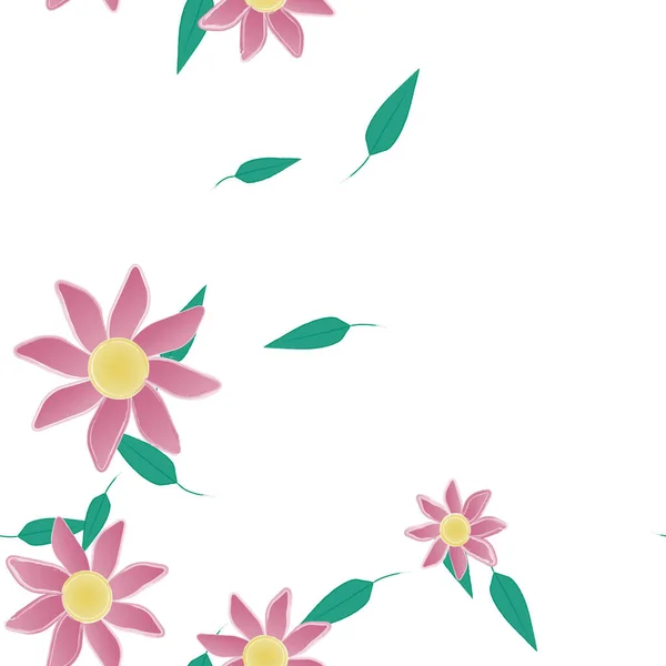 Folhagem Flor Flores Florescer Papel Parede Ilustração Vetorial — Vetor de Stock