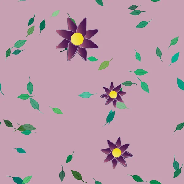 Flores Botánicas Fondo Ilustración Vectorial — Vector de stock