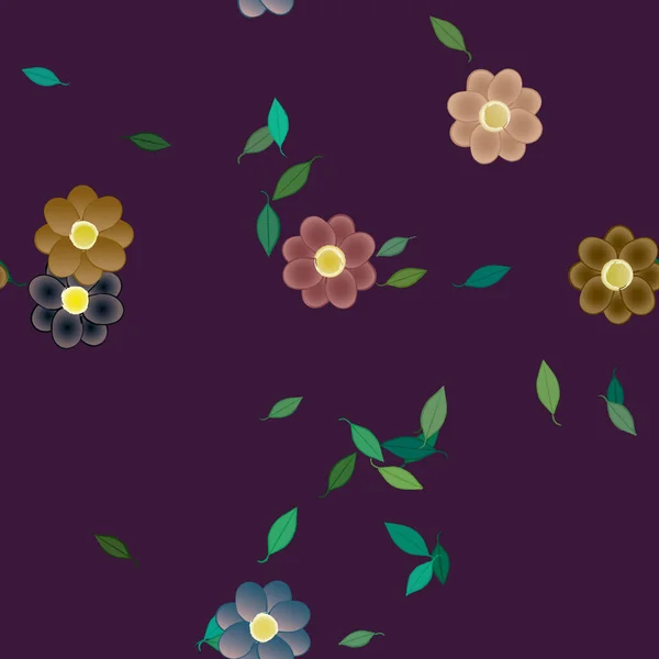 Flores Florecen Fondo Pantalla Follaje Flor Vector Ilustración — Archivo Imágenes Vectoriales