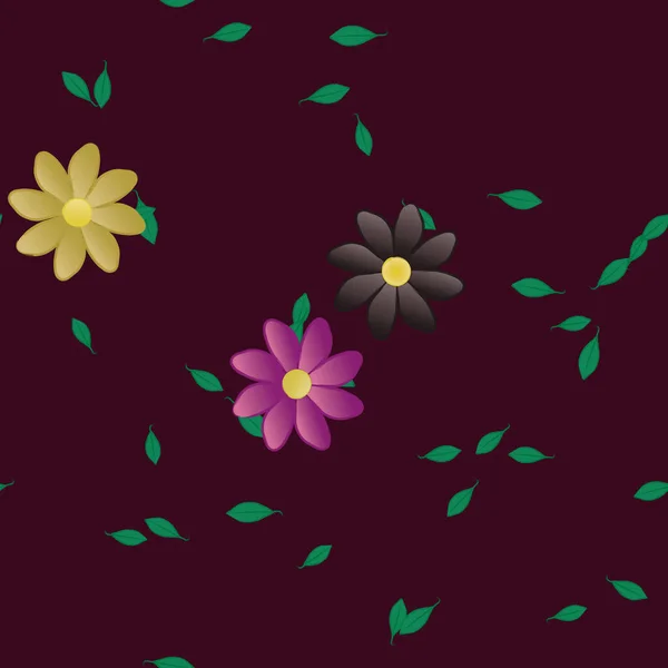 Feuillage Fleuri Papier Peint Fleuri Fleurs Illustration Vectorielle — Image vectorielle