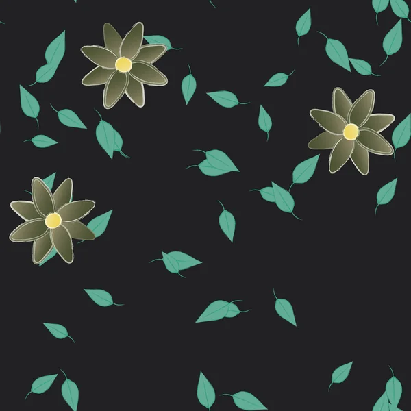 Βοτανικά Λουλούδια Ανθίζουν Ταπετσαρία Διανυσματική Απεικόνιση — Διανυσματικό Αρχείο