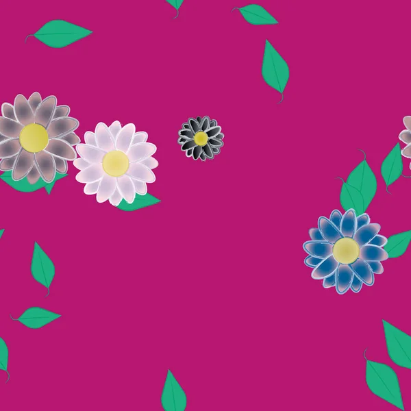 Farbigen Floralen Hintergrund Mit Blumen Vektorillustration — Stockvektor