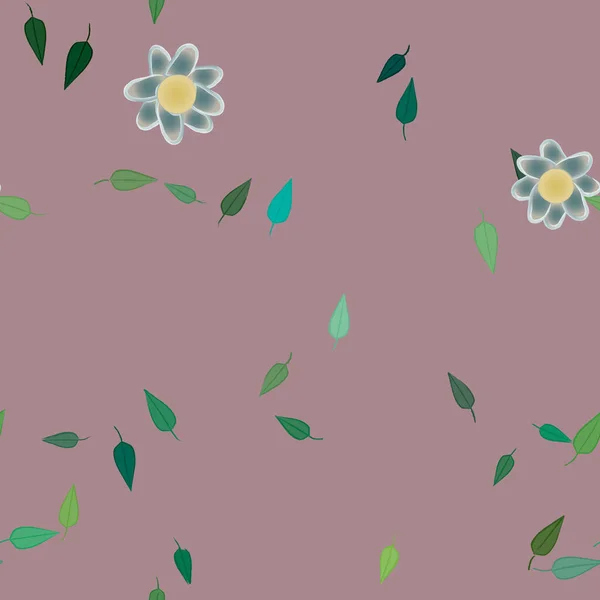 Άνθος Φύλλωμα Λουλούδια Ανθίζουν Ταπετσαρία Διανυσματική Απεικόνιση — Διανυσματικό Αρχείο
