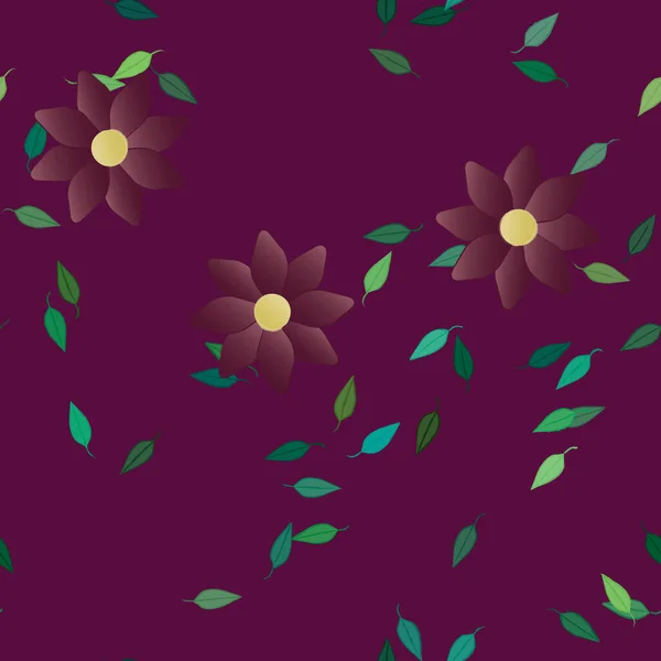 Feuillage Fleuri Papier Peint Fleuri Fleurs Illustration Vectorielle — Image vectorielle